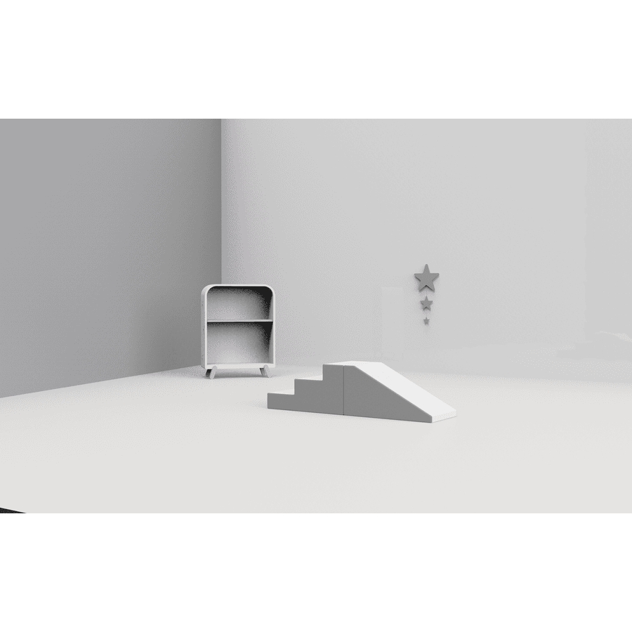 KIDKII Scale e scivolo in similpelle bianco grigio chiaro GU9231