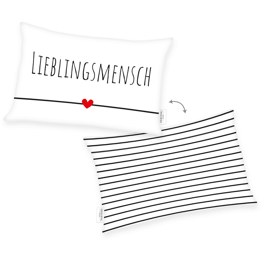 HERDING Coussin enfant HOME Lieblingsmensch peluche 30x50 cm