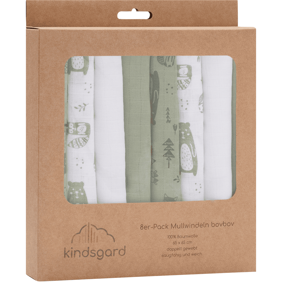 kindsgard Mullwindeln bovbov 8er-Pack oliv