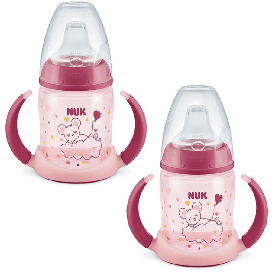 NUK Drinkfles First Choice ⁺ Glow in the Dark Girl, 150 ml in roze, 2 stuks