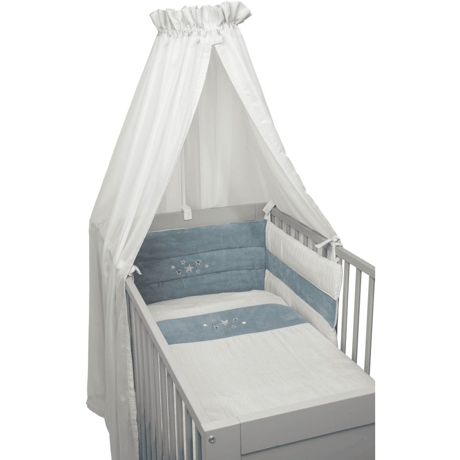 BeBes Collection Parure de lit enfant étoiles mousseline menthe 3 pièces 100x135 cm