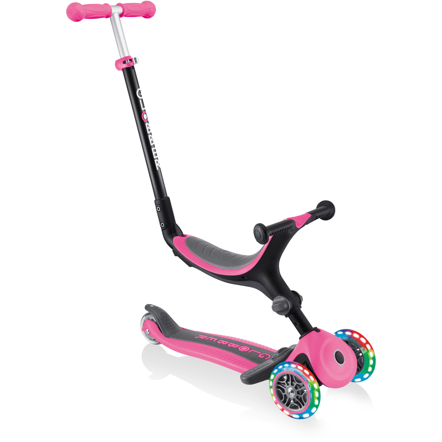 GLOBBER GO-UP FOLDABLE PLUS LIGHT S rosa - med belysta hjul