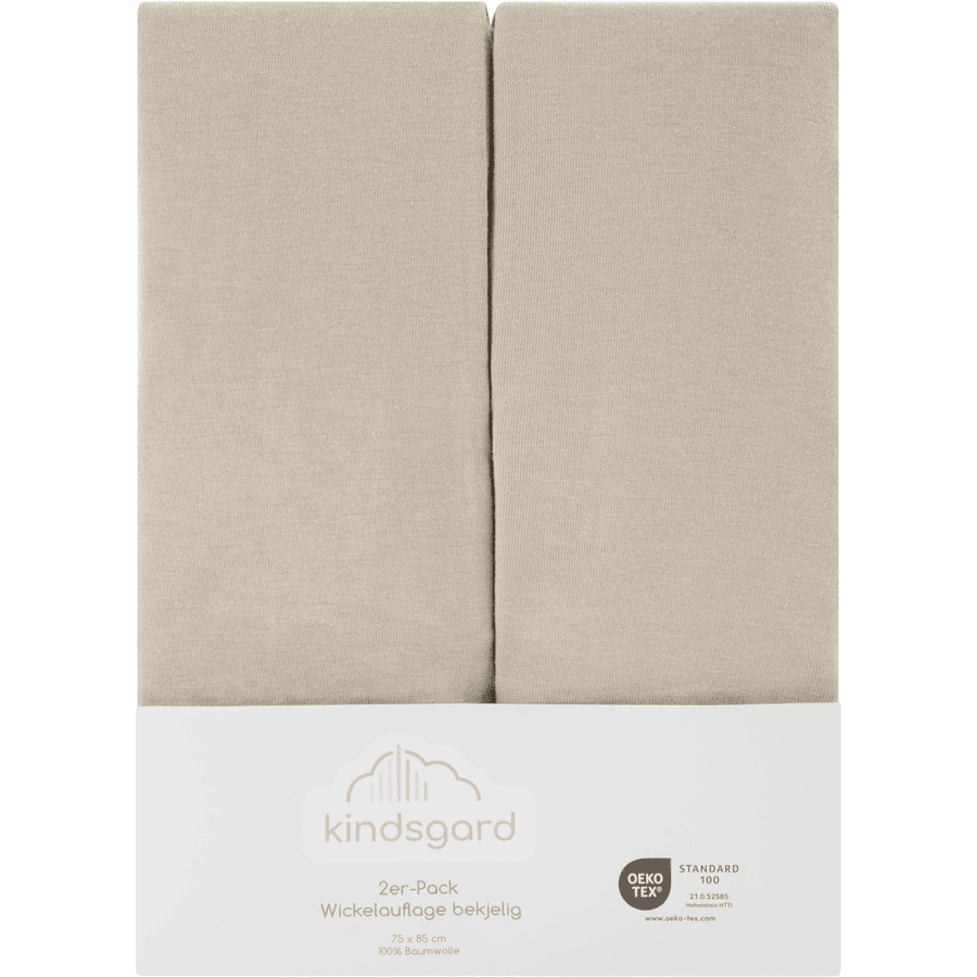 kindsgard Wickelauflagenbezug bekjelig 2er-Pack 85 x 75 cm beige