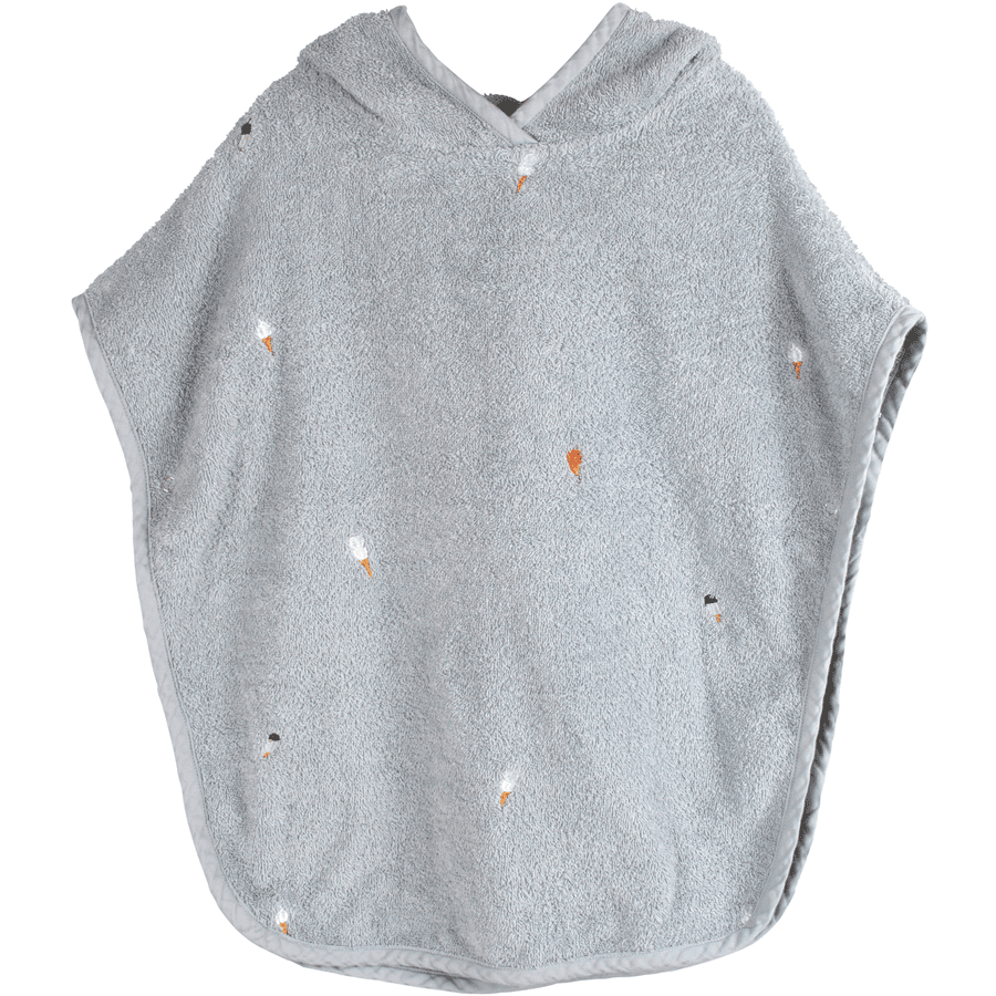 FILIBABBA  Badeponcho med broderimønster Pearl Blå