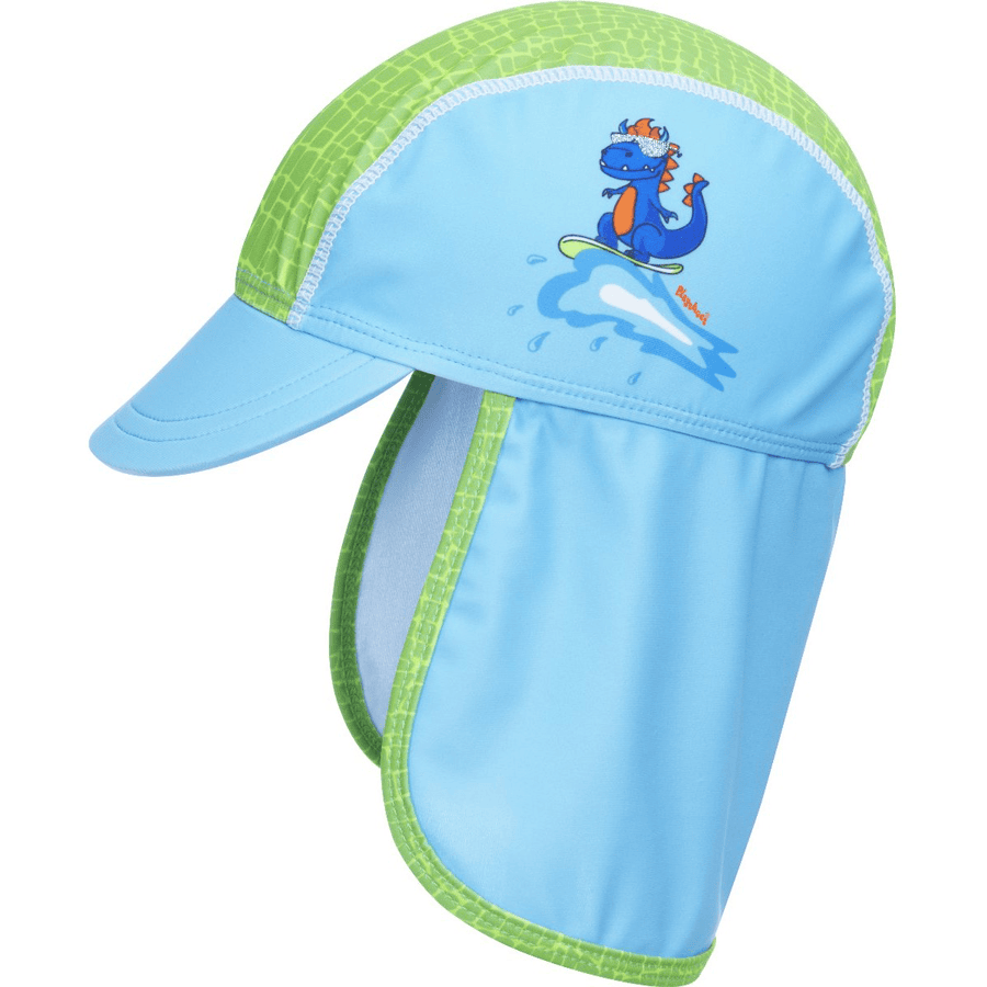 Playshoes  Cappuccio di protezione UV Dino blu-verde