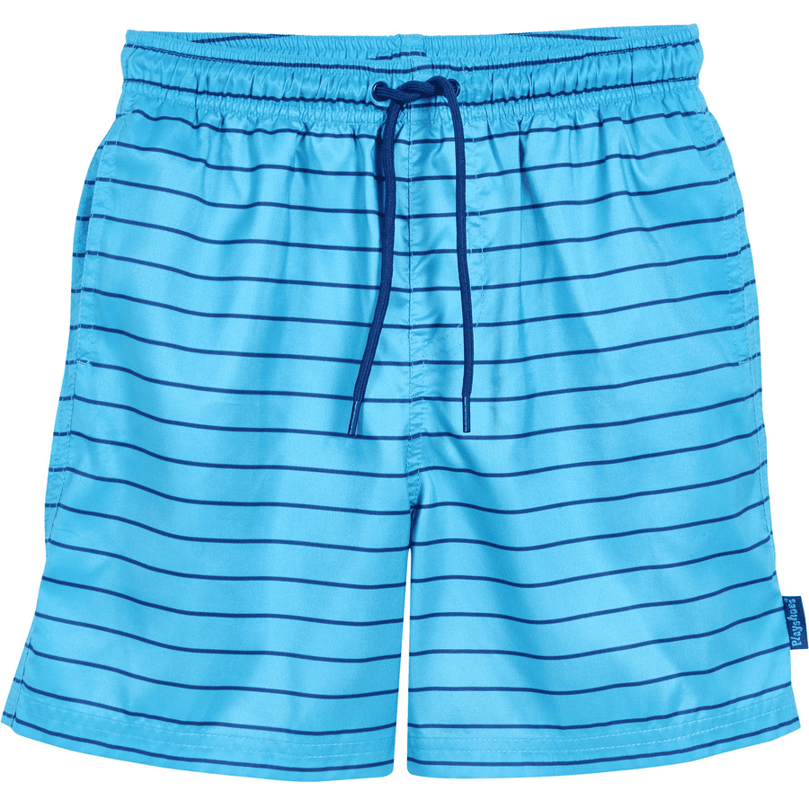 Playshoes  Strand shorts gestreept aqua blauw