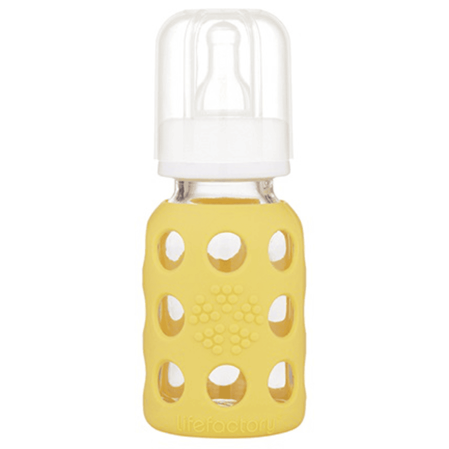 lifefactory Babyflasche aus Glas in banana 120ml 