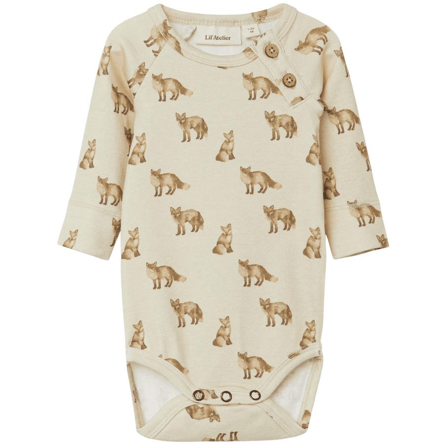 Lil'Atelier langærmet bodysuit Nbmgeo Fog