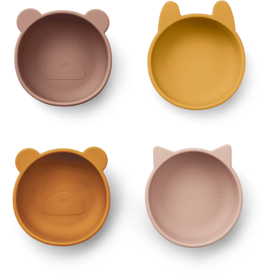 LIEWOOD  Coquilles en silicone Iggy pack de 4 rose mix