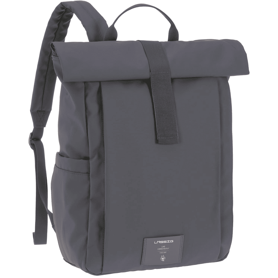 LÄSSIG Backpack Rolltop Up luierrugtas anthracite 