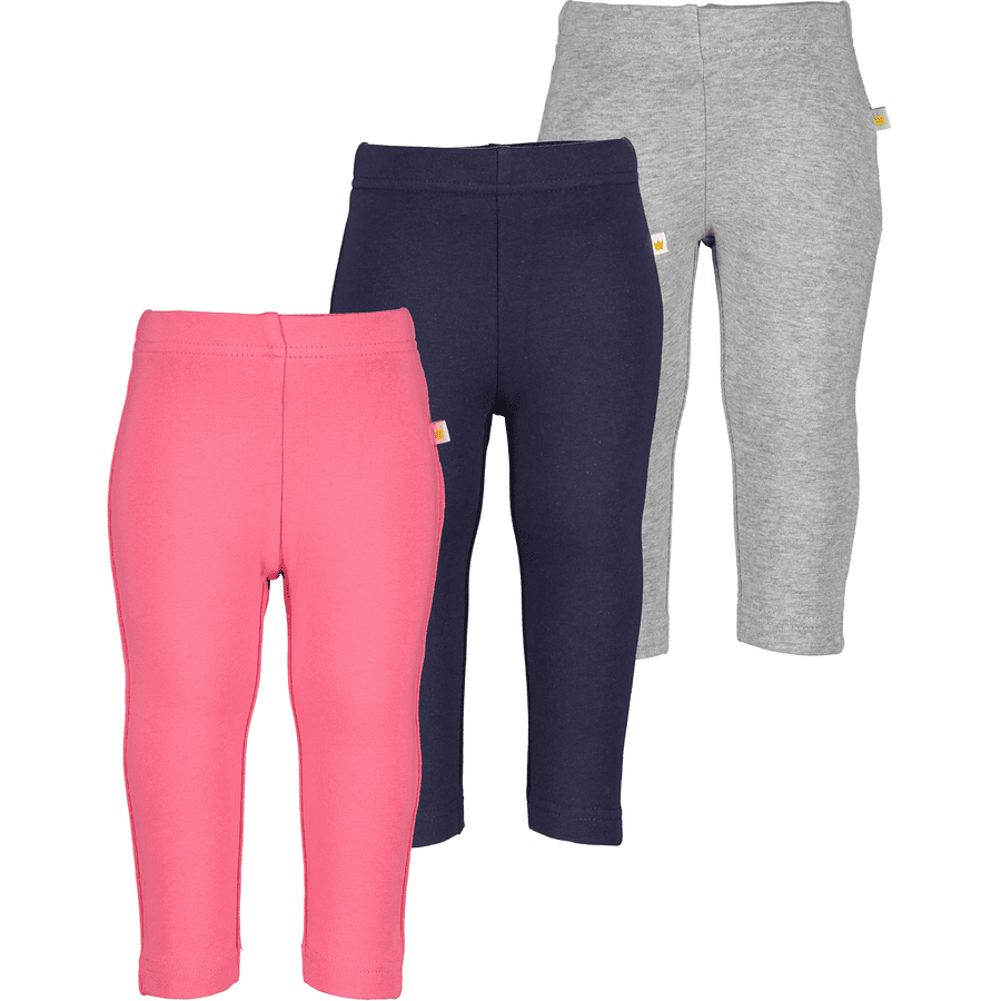 BLUE SEVEN Leggings 3-pack azalea + nattblå + grå