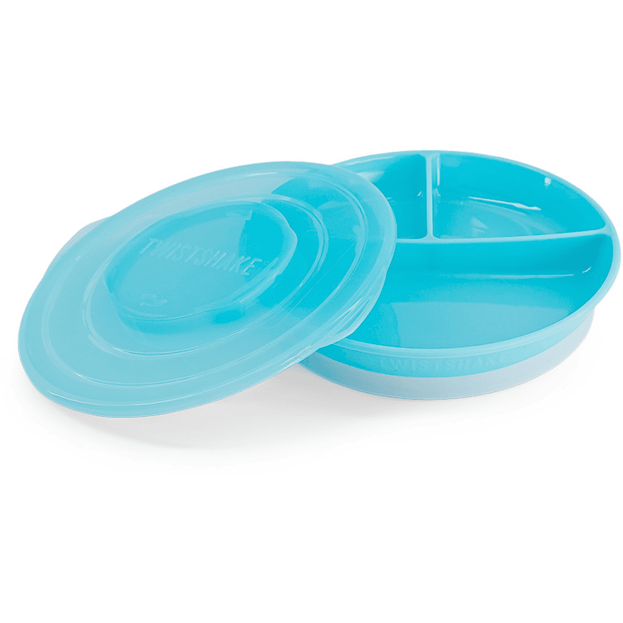 Twist shake Plate med skillevæg pastelblå