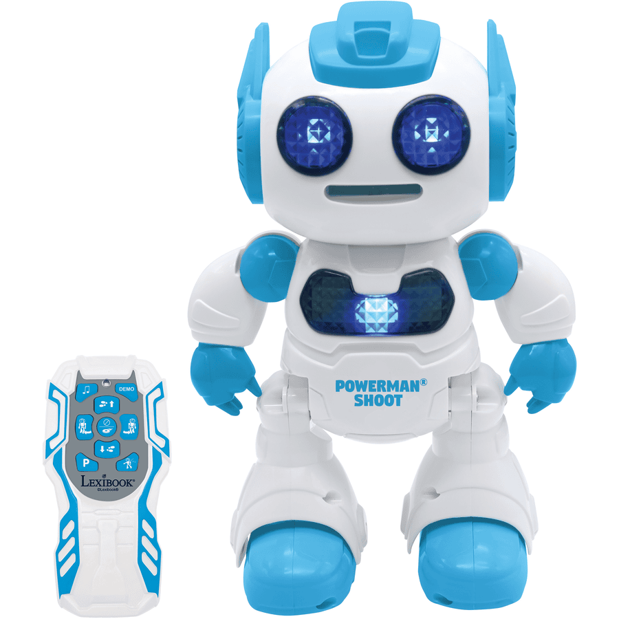 LEXIBOOK POWERMAN® SHOOT Mi primer robot que dispara discos de espuma con mando a distancia