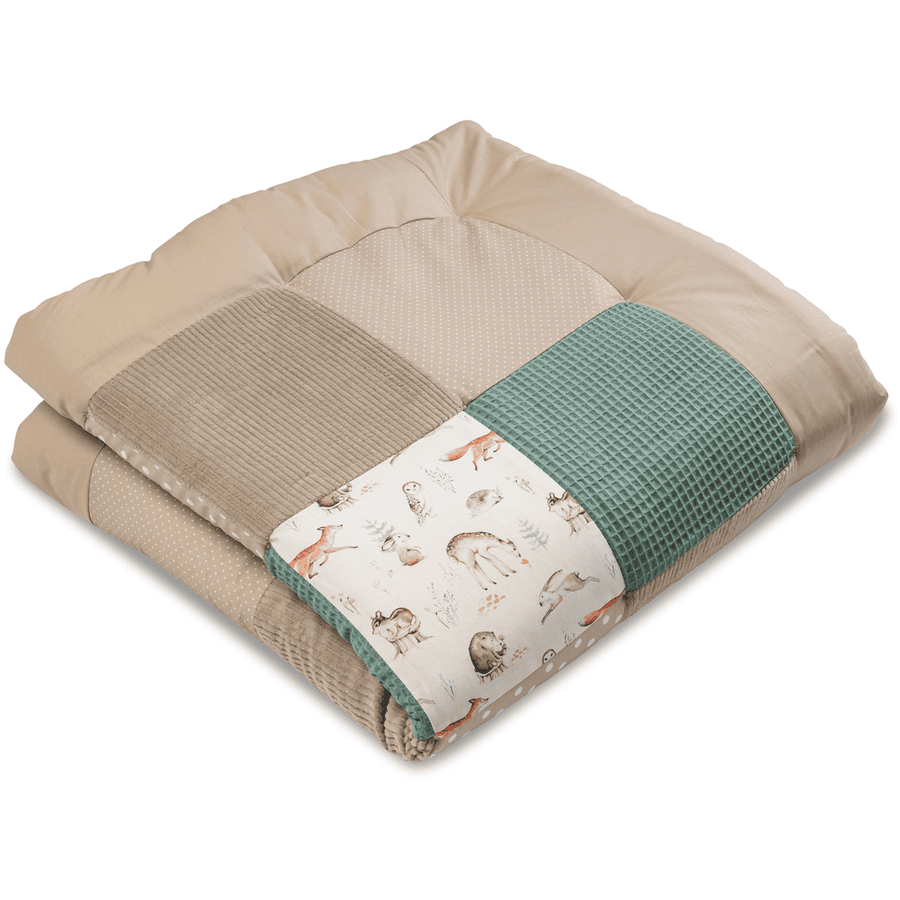 ULLENBOOM Tapis d'éveil matelas de parc bébé amis forêt 100x100 cm