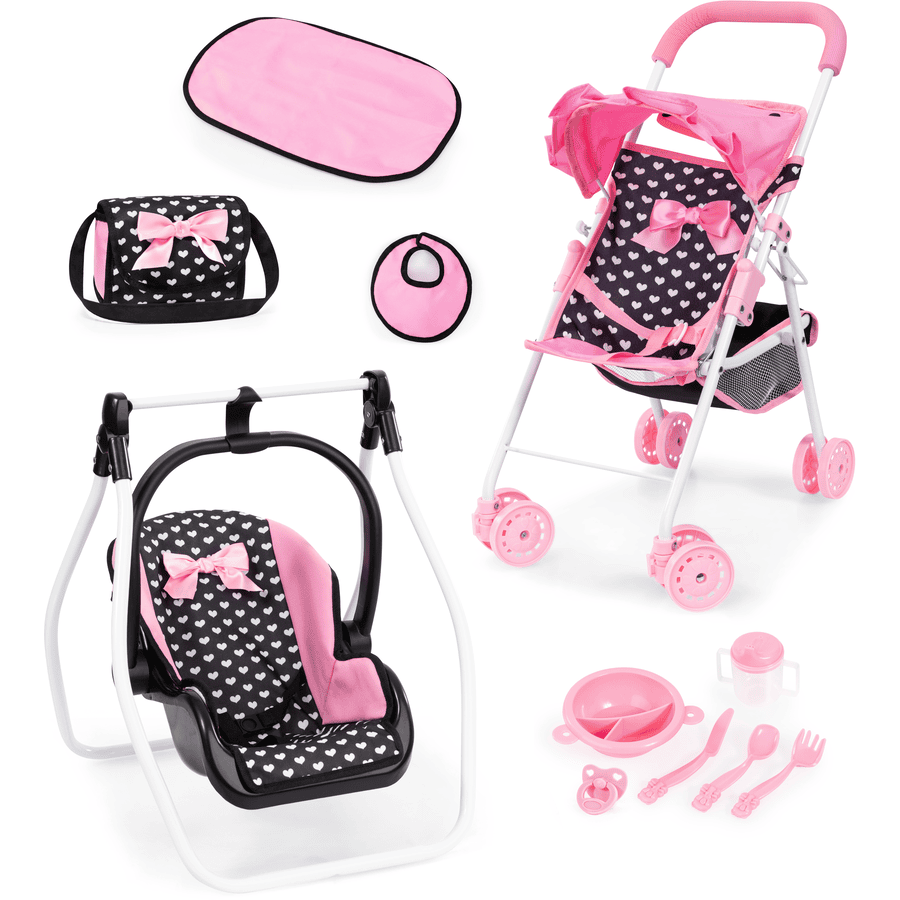 bayer Design Buggy Set, schwarz/pink