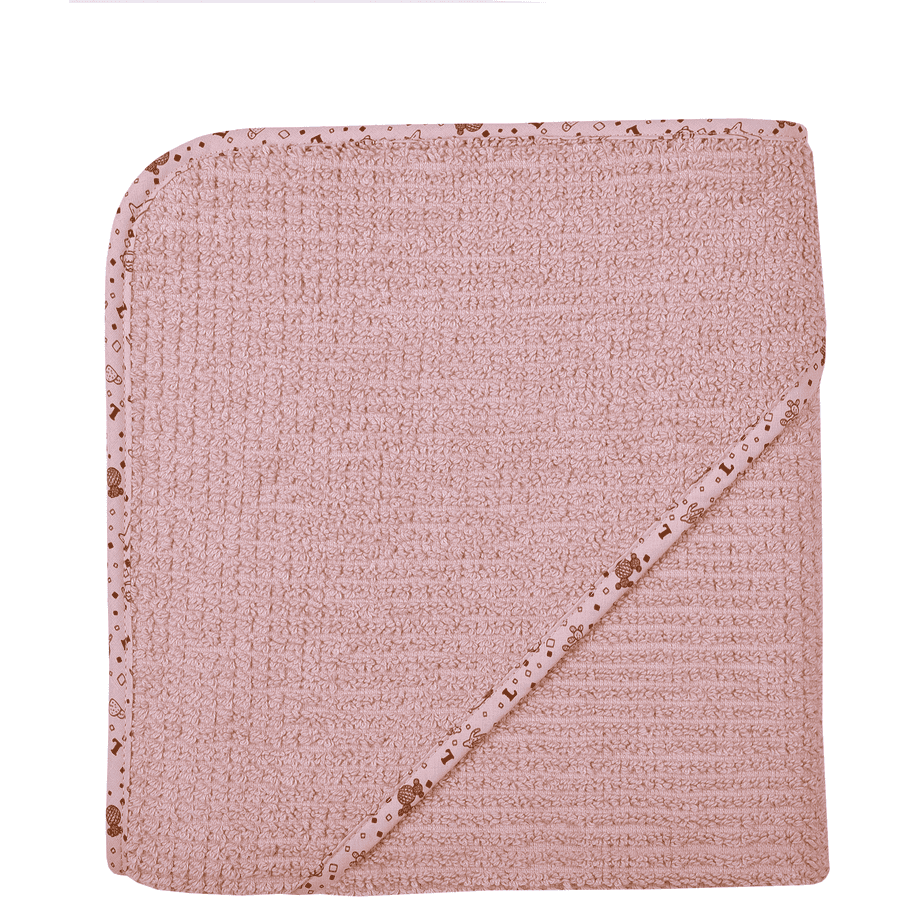 WÖRNER SÜDFROTTIER Thuis badhanddoek met kap oude roos 80 x 80 cm 