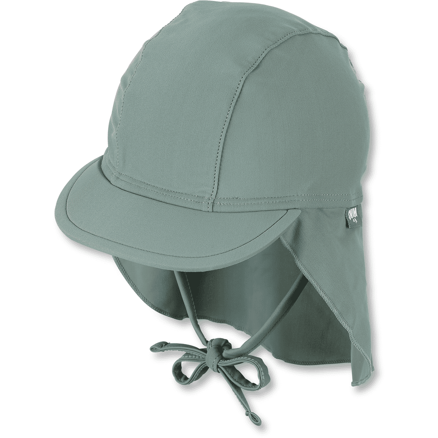 Sterntaler Peaked cap met nekbescherming mat groen 