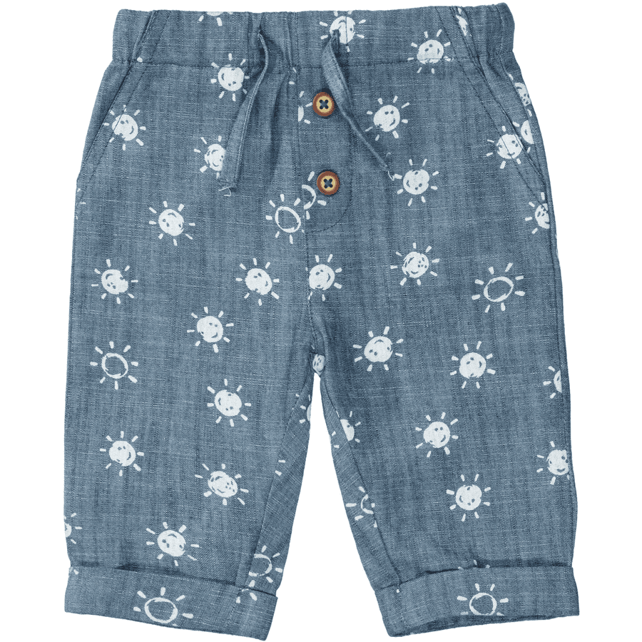 Staccato  Pantalon tissé bleu denim à motifs