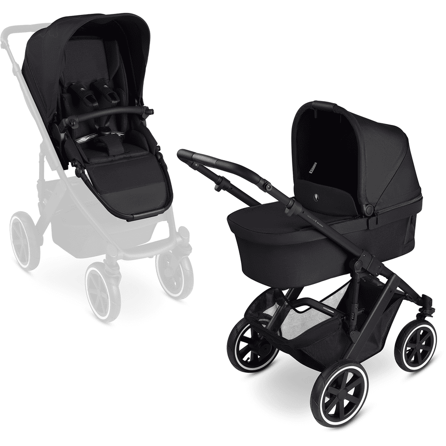 ABC DESIGN Kombikinderwagen Salsa 5 Air coal. cybex GOLD Babyschale Cloud G i-Size Plus Moon Black Plus und Adapter 