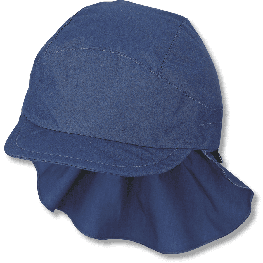 Sterntale cap met nekbescherming blauw