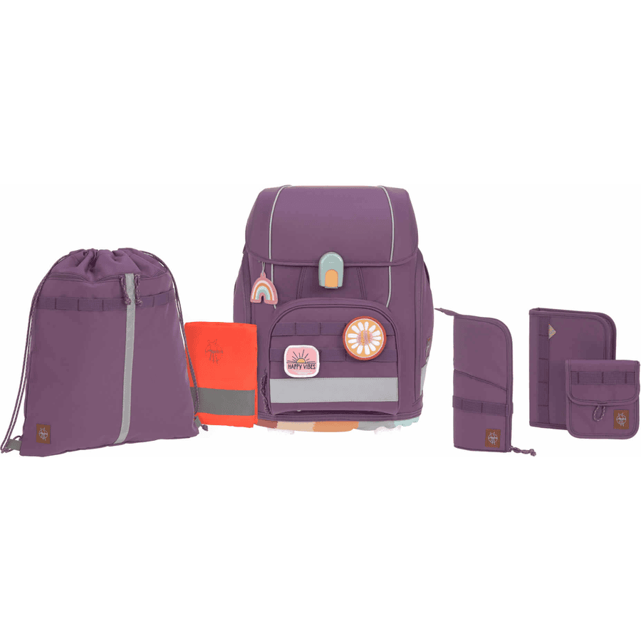 LÄSSIG Boxy Unique  7dílná sada školních tašek  purple 