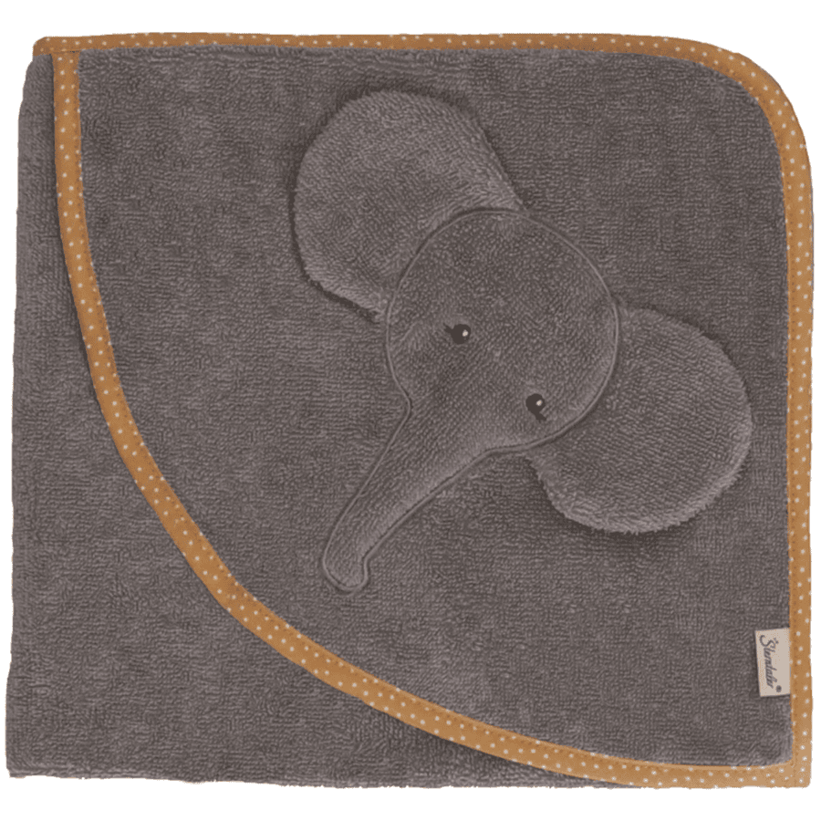 Sterntaler Asciugamano con cappuccio 80 x 80 cm Eddy - grigio 