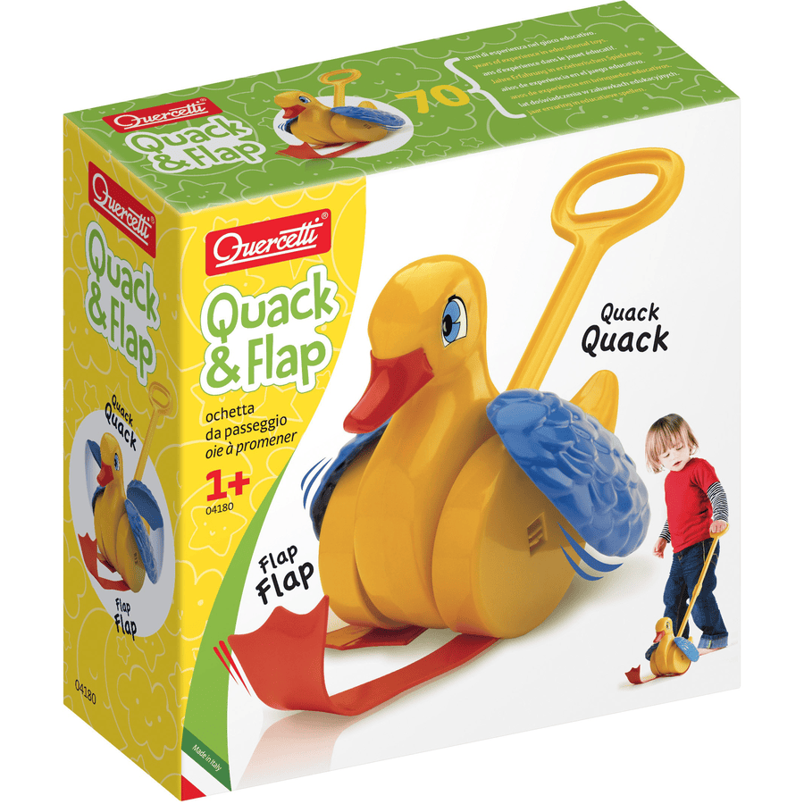 Quercetti Quack & Flap knuffel: Eend