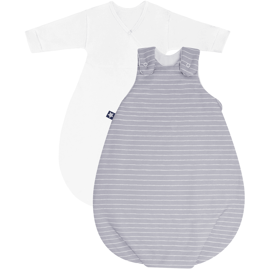 JULIUS ZÖLLNER Vauvan makuupussi Cozy Grey Stripes, kaksiosainen 