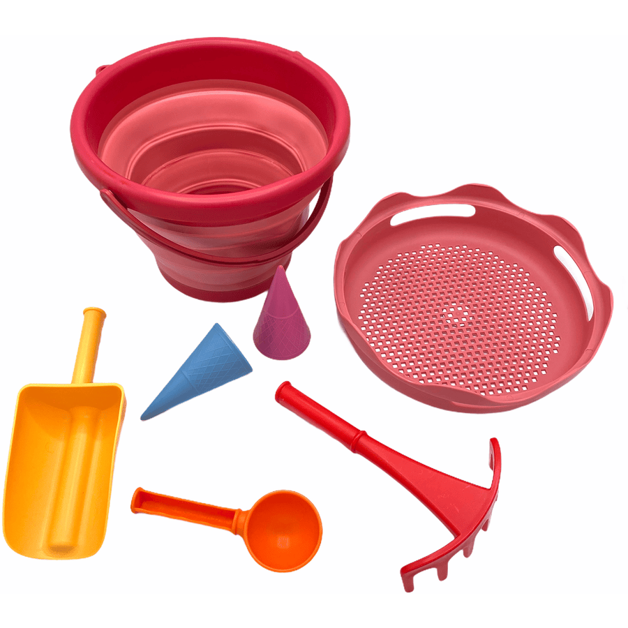 SCHILDKRÖT® 7in1 Sand Toys Set de seaux pliables, rouge