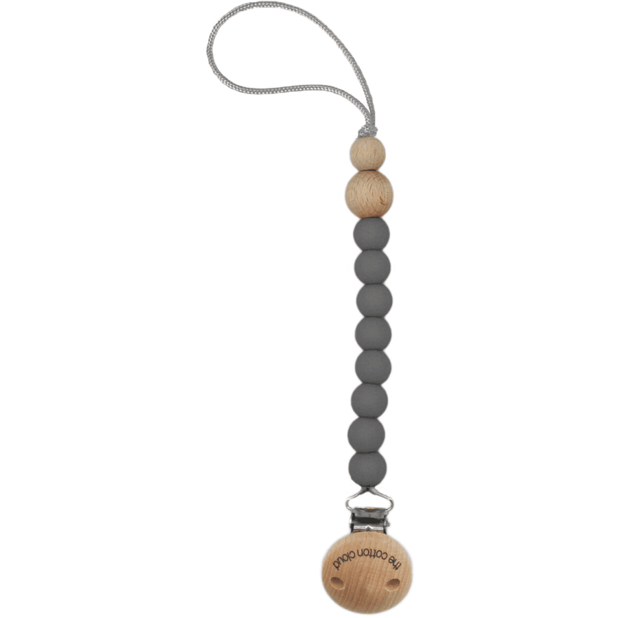The Cotton Cloud Siliconen dummy ketting rond Charcoal 
