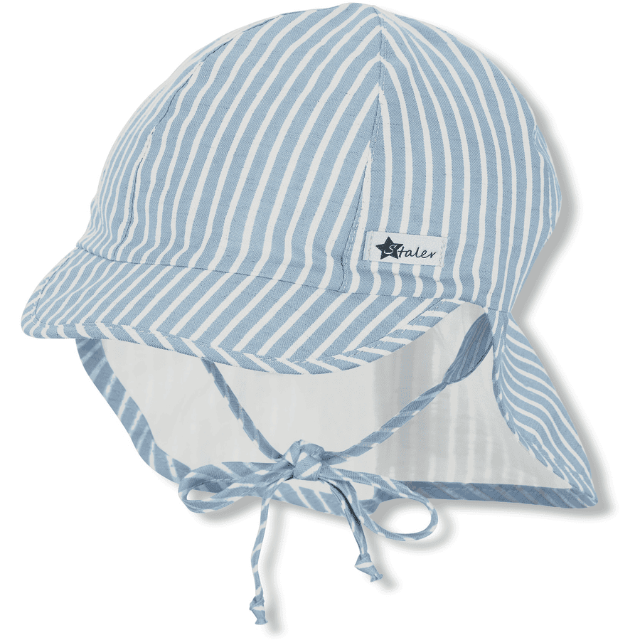 Sterntaler Cappellino con lacci e protezione per il collo, azzurro