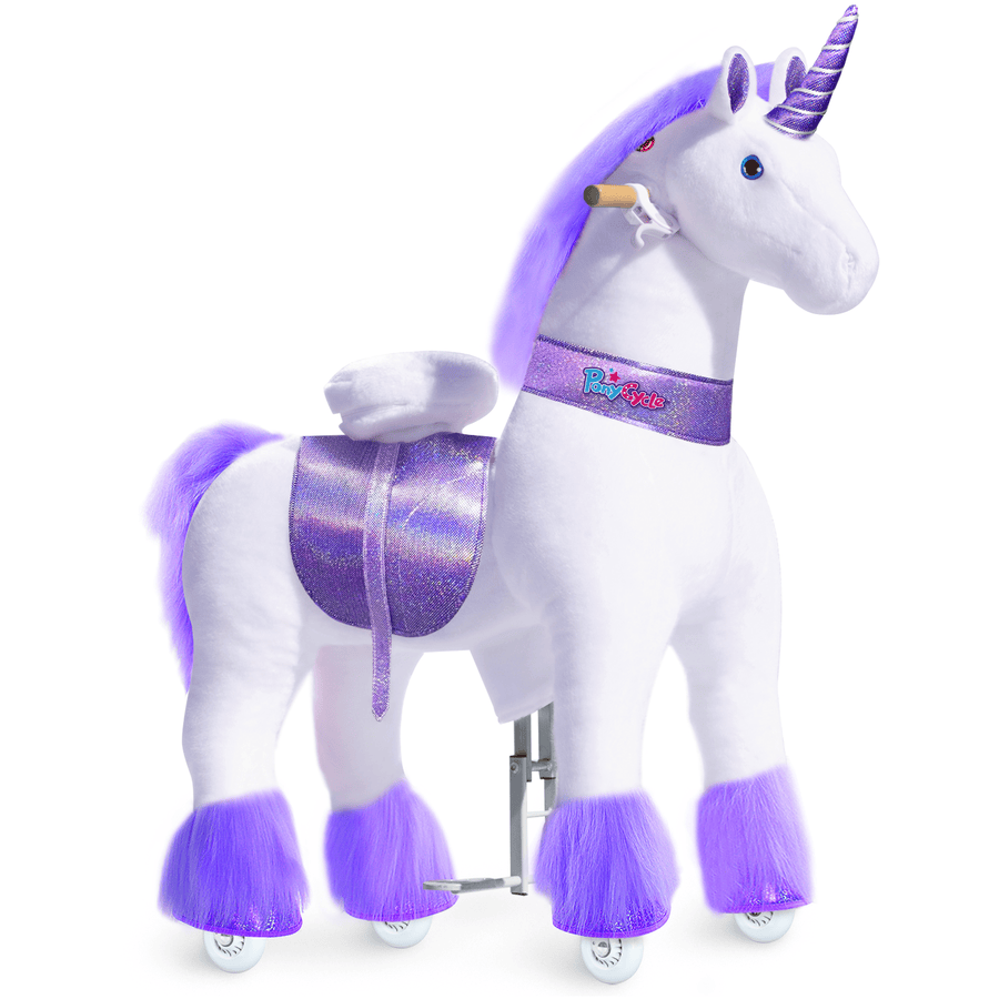 PonyCycle® Unicornio morado con sonido y freno, grande