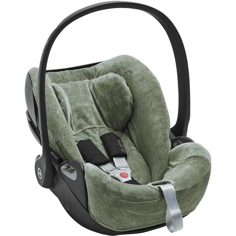 Meyco Funda de asiento Basic Jersey Stone Green para asiento infantil talla 1+ con reposacabezas