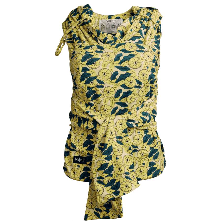 Najell vorgebundenes Wickel und Tragetuch Lemon Print