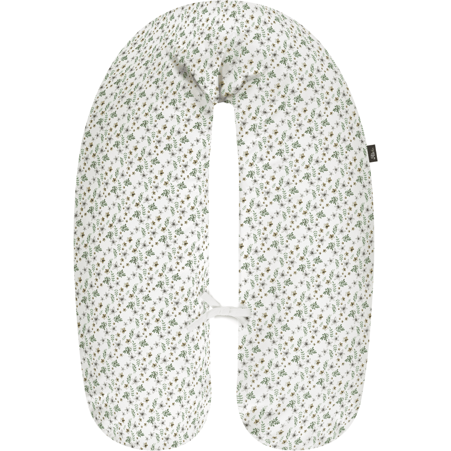 Alvi® Housse de coussin d'allaitement Petit Fleurs vert/blanc