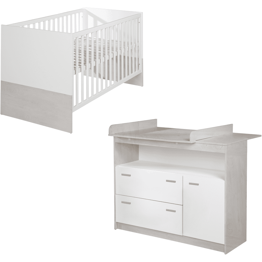 roba Chambre bébé duo lit commode Julia bois 70x140 cm