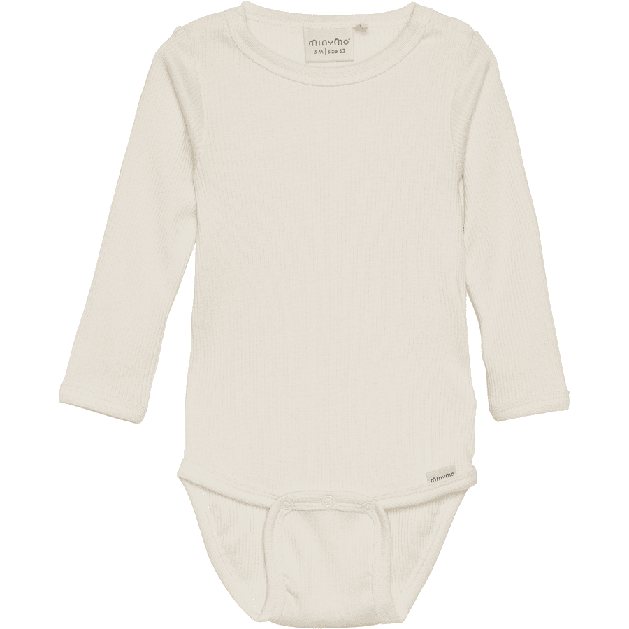 Minymo Langærmet bodysuit Seed pearl 