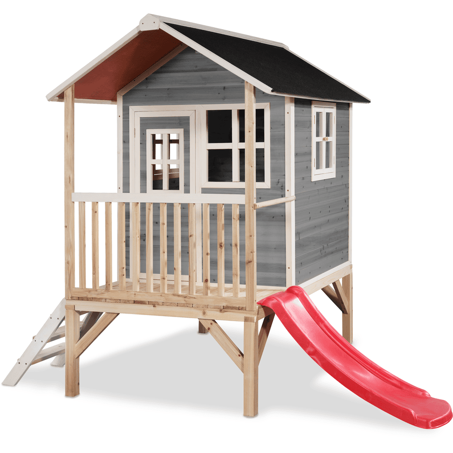 Drewniany domek do zabawy EXIT Loft 300 - szary