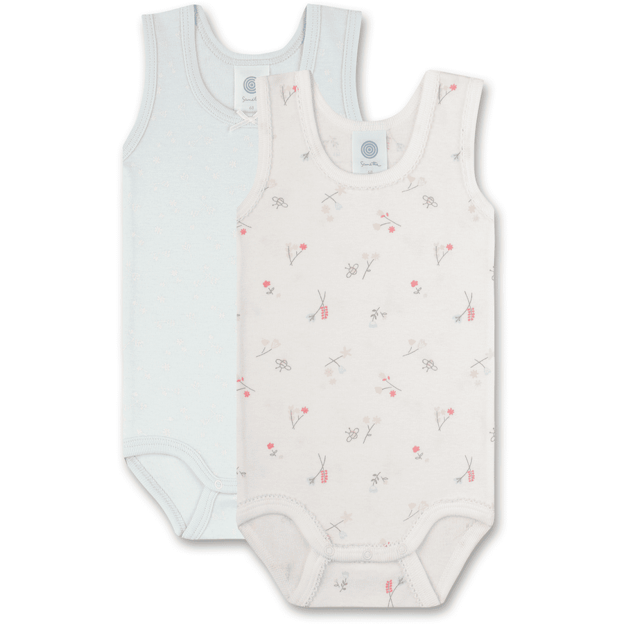 Sanetta Bodysuit Twin Pack hvid/lysblå