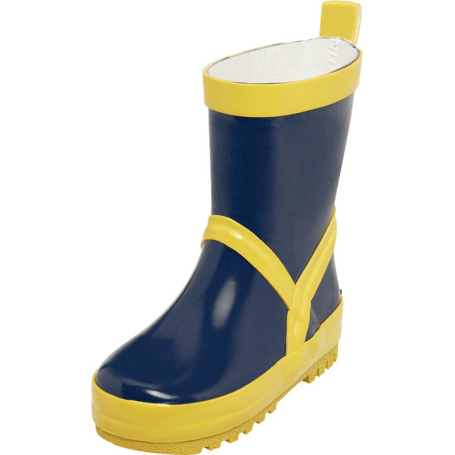 Playshoes Bottes enfant caoutchouc bleu marine/jaune
