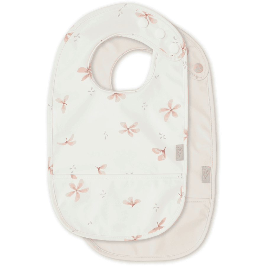 Cam Cam Copenhagen Poly Bib med ficka 2 Pack Vind flower Cream Pink