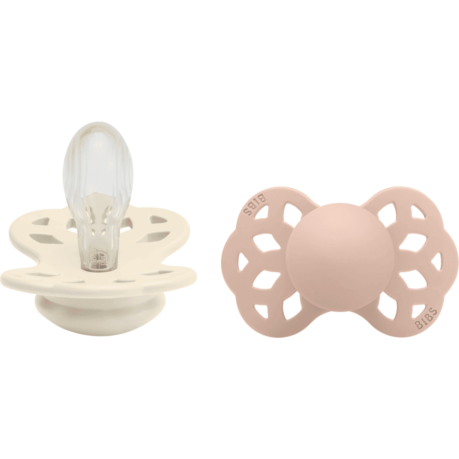 BIBS® Dudlík Infinity 6-18 měsíců Ivory &amp; Blush 2 ks.