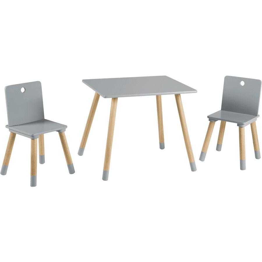 roba Ensemble table et chaise enfant bois, gris/naturel 