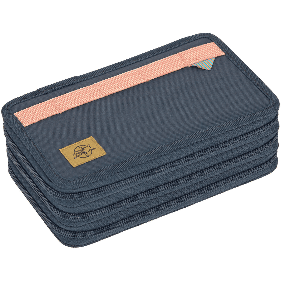 LÄSSIG School Triple Pencil Case Uniek donkerblauw