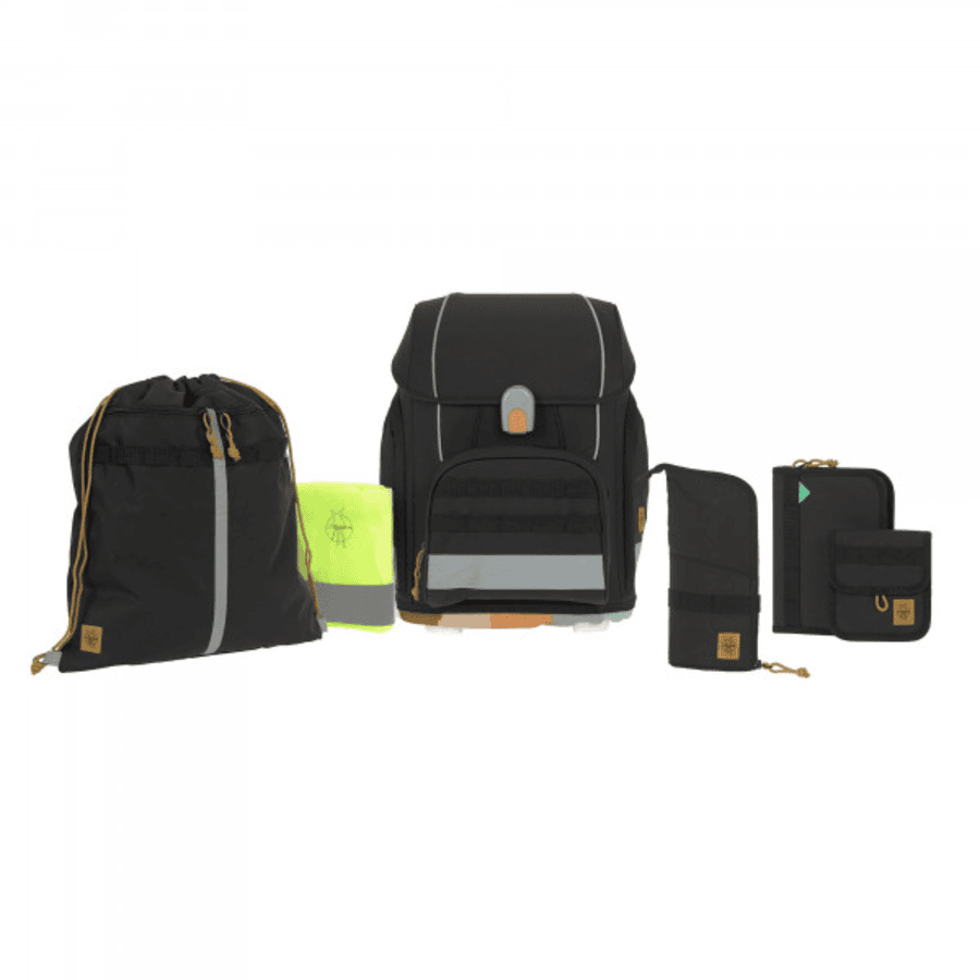 LÄSSIG Cartable d'école enfant Boxy Unique black 7 pièces