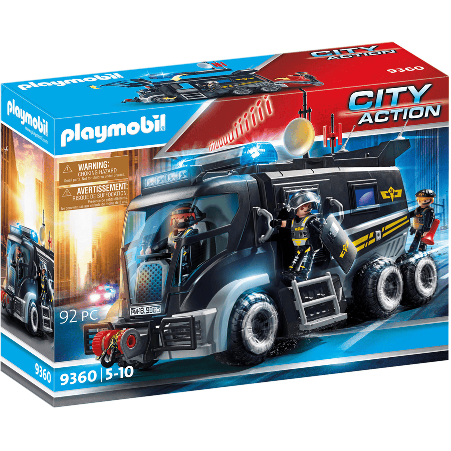 PLAYMOBIL® CITY ACTION Camion policiers d'élite sirène gyrophare 9360