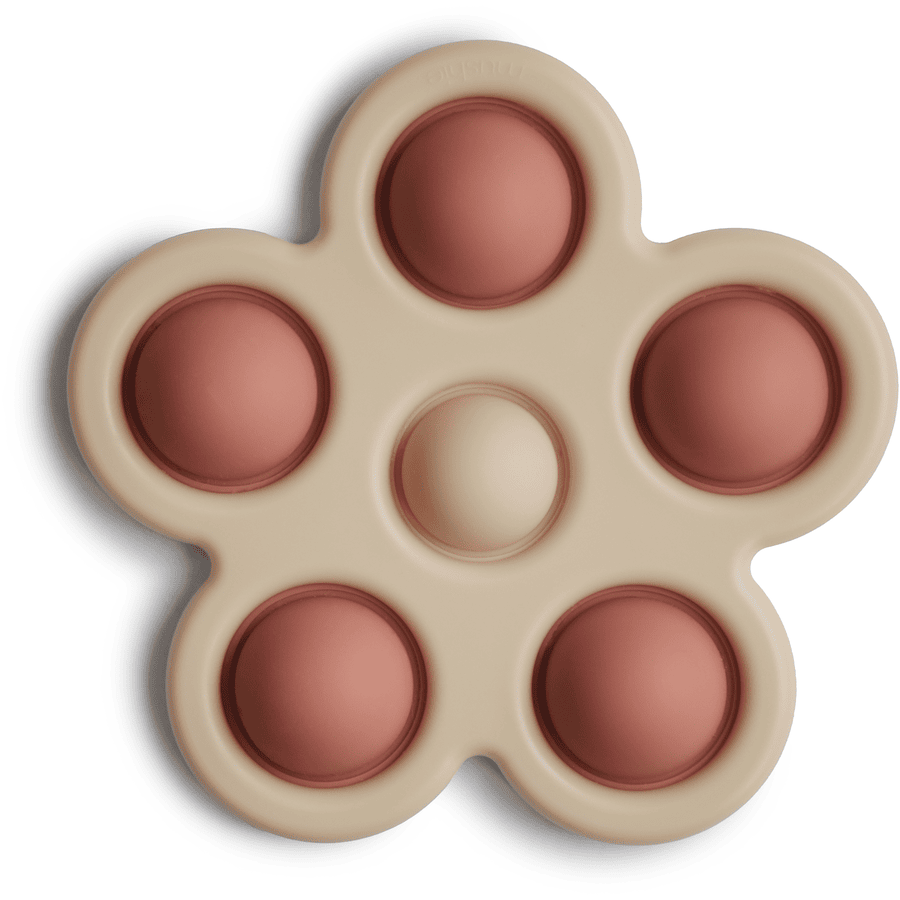 mushie Push toy Flower Rose/ Blush /Shifting Sand 