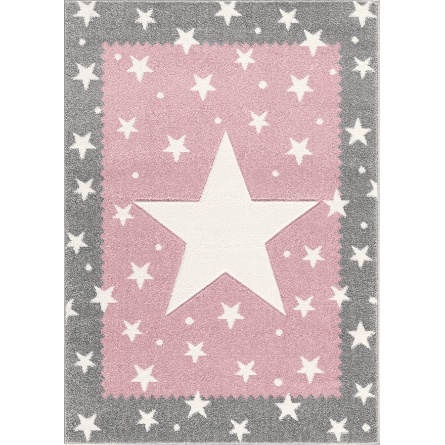 LIVONE Vloerkleed Kids love Rugs FANCY zilvergrijs/roze 120x170cm