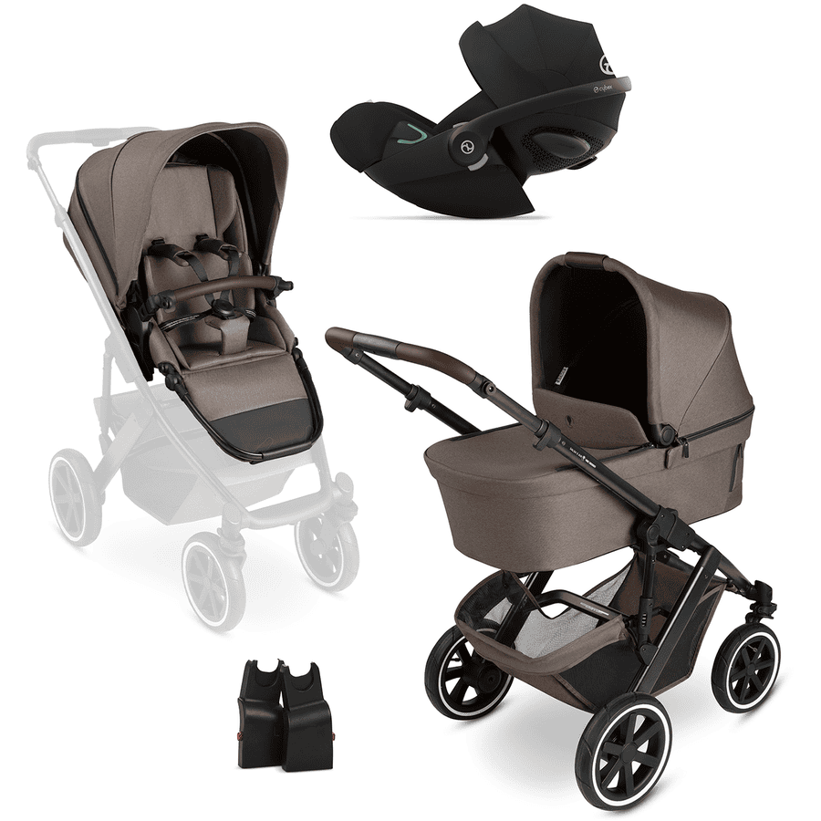 ABC DESIGN Kombikinderwagen Salsa 5 Air nature inkl. cybex GOLD Babyschale Cloud G i-Size Plus Moon Black Plus und Adapter 