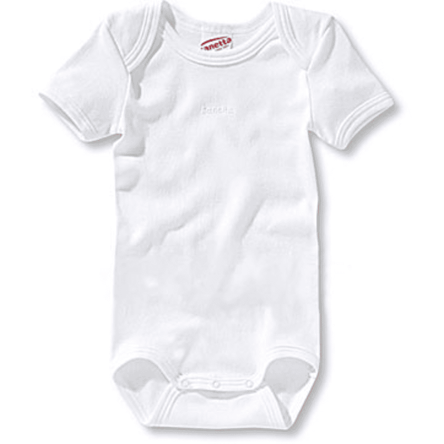 SANETTA Baby body uni hvit fin ribbe